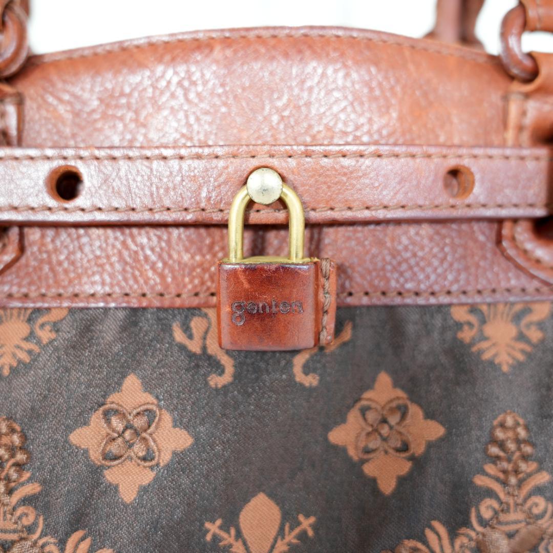 【美品】GENTEN　ゲンテン　南京錠　ジャガードトートバッグ　モノグラム