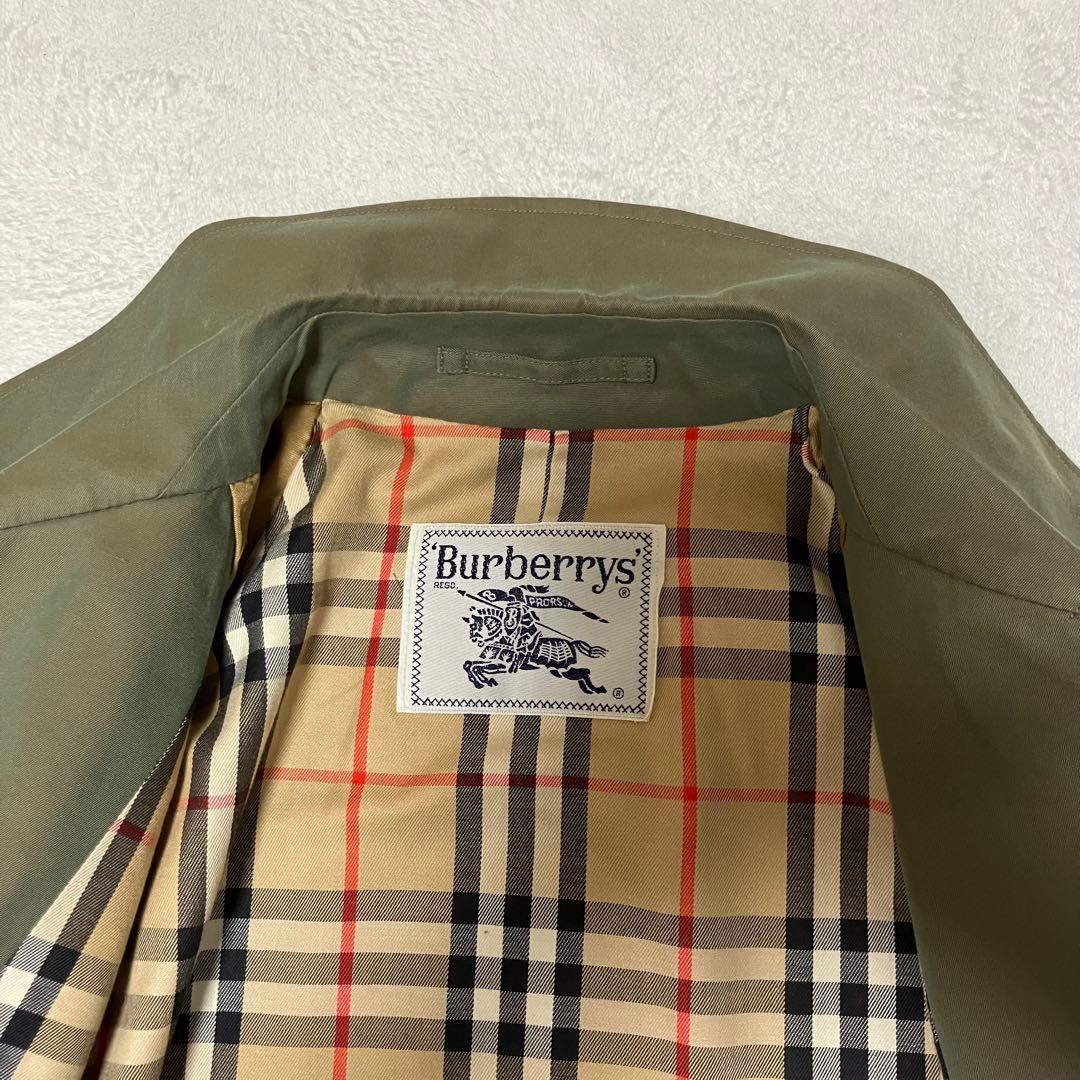 [美品]バーバリー　ステンカラーコート　玉蟲　ロング　裏ノバチェック　ベルト　￼