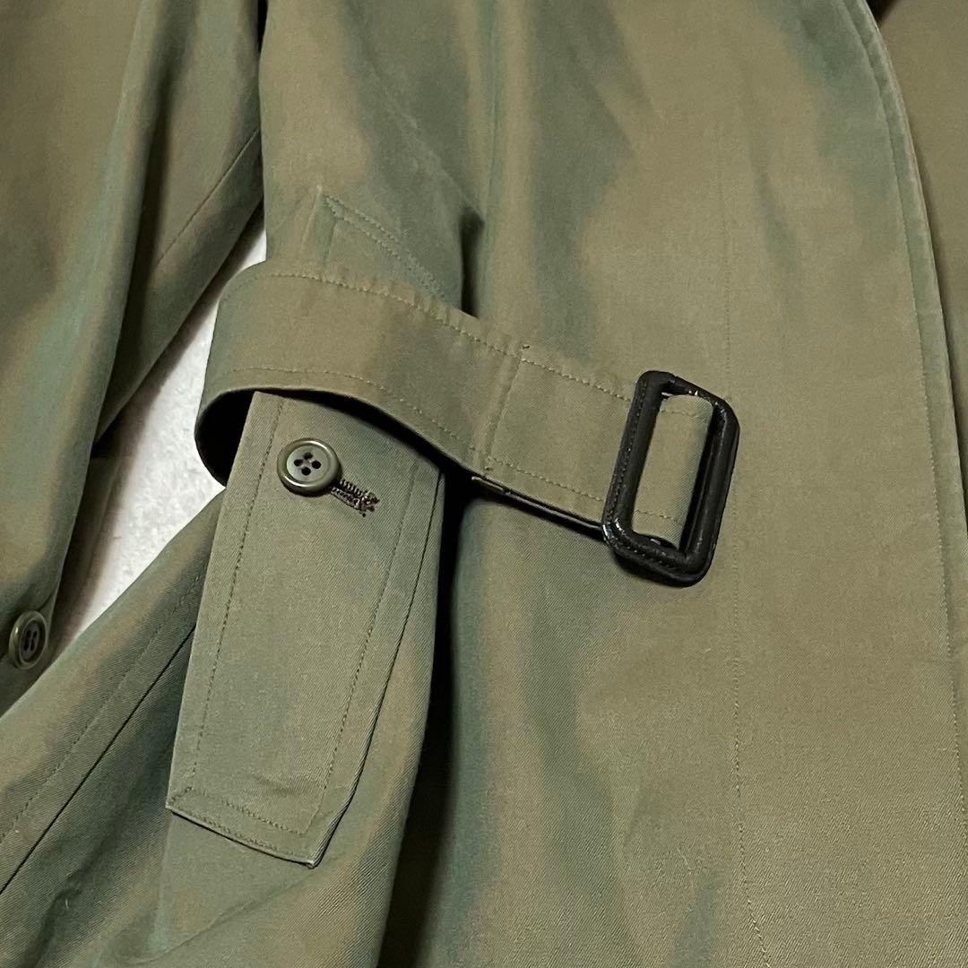 [美品]バーバリー　ステンカラーコート　玉蟲　ロング　裏ノバチェック　ベルト　￼