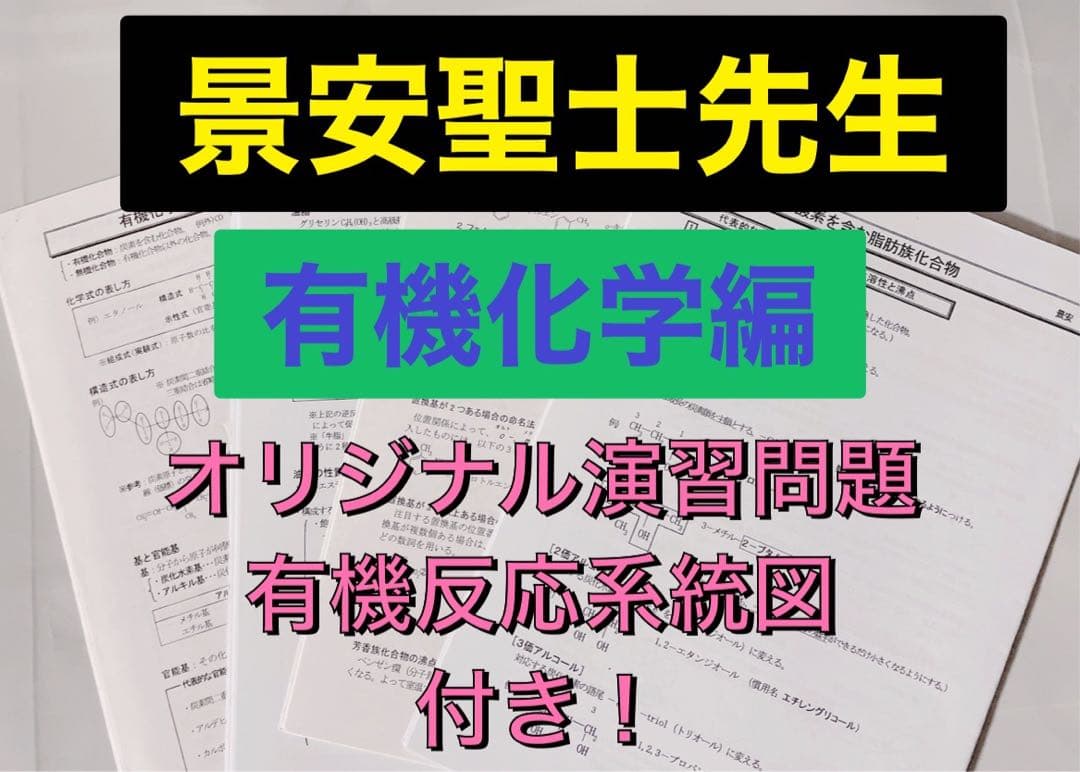 【最新版】駿台 テキスト 景安聖士先生 有機化学編　河合塾 鉄緑会