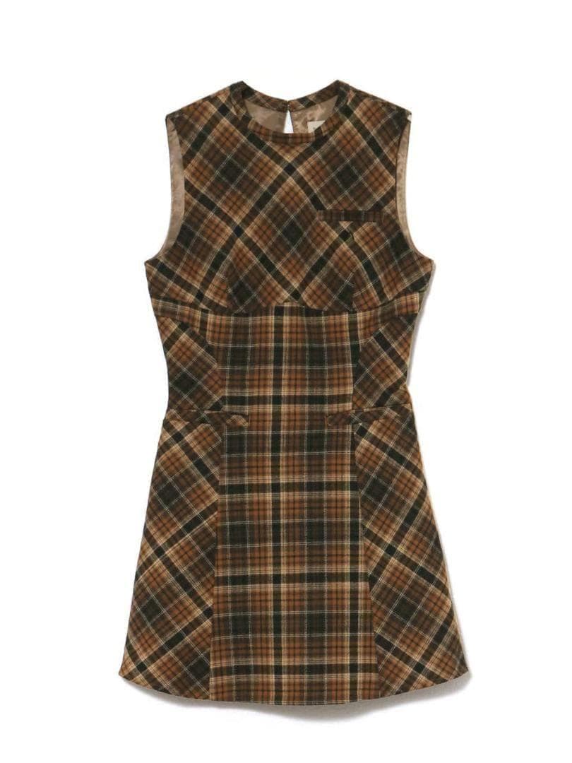 ワンピース andmary Mimi check set mini dress yellow