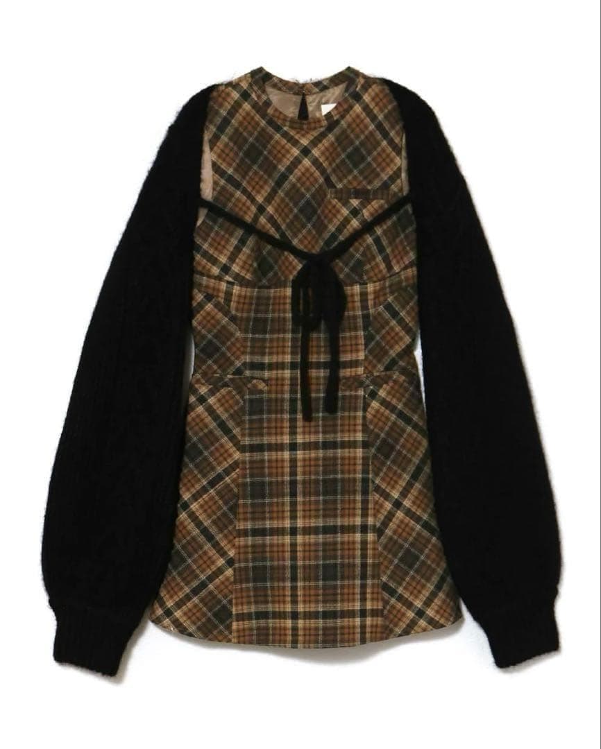 ワンピース andmary Mimi check set mini dress yellow