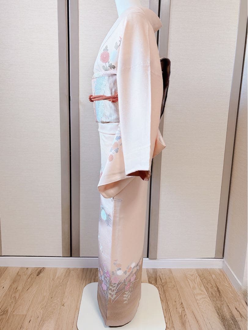 極美品　訪問着　フルセット　裄68 卒業式　入学式　M L 袋帯　ベージュ