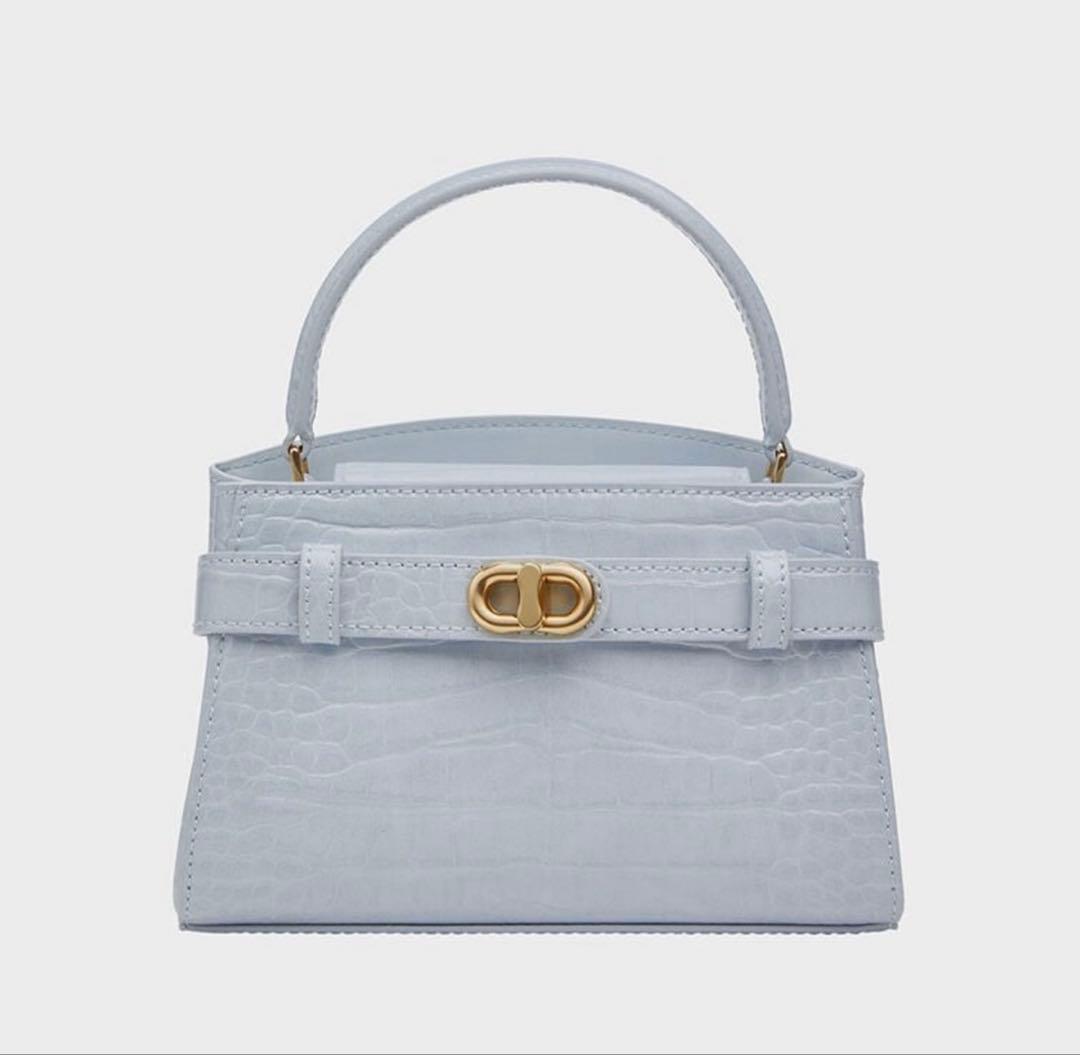 Aubrielle オブリエル クロックエフェクトトップハンドルバッグ　S