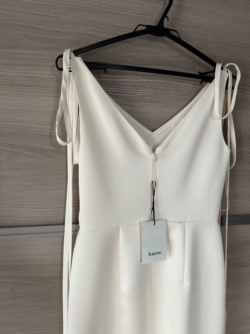kaene サテンリボンドレス　オフホワイト