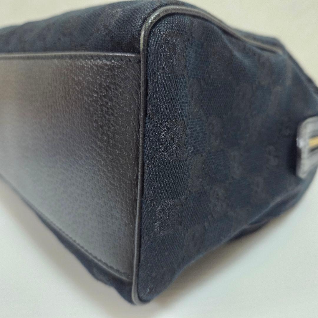 GUCCI GGキャンバス チャーミー ミディアム ボストンバッグ ブラック