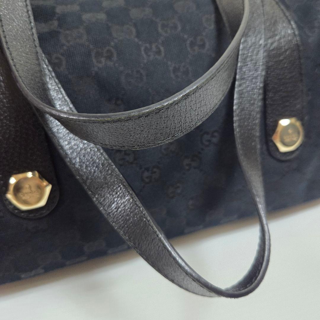 GUCCI GGキャンバス チャーミー ミディアム ボストンバッグ ブラック