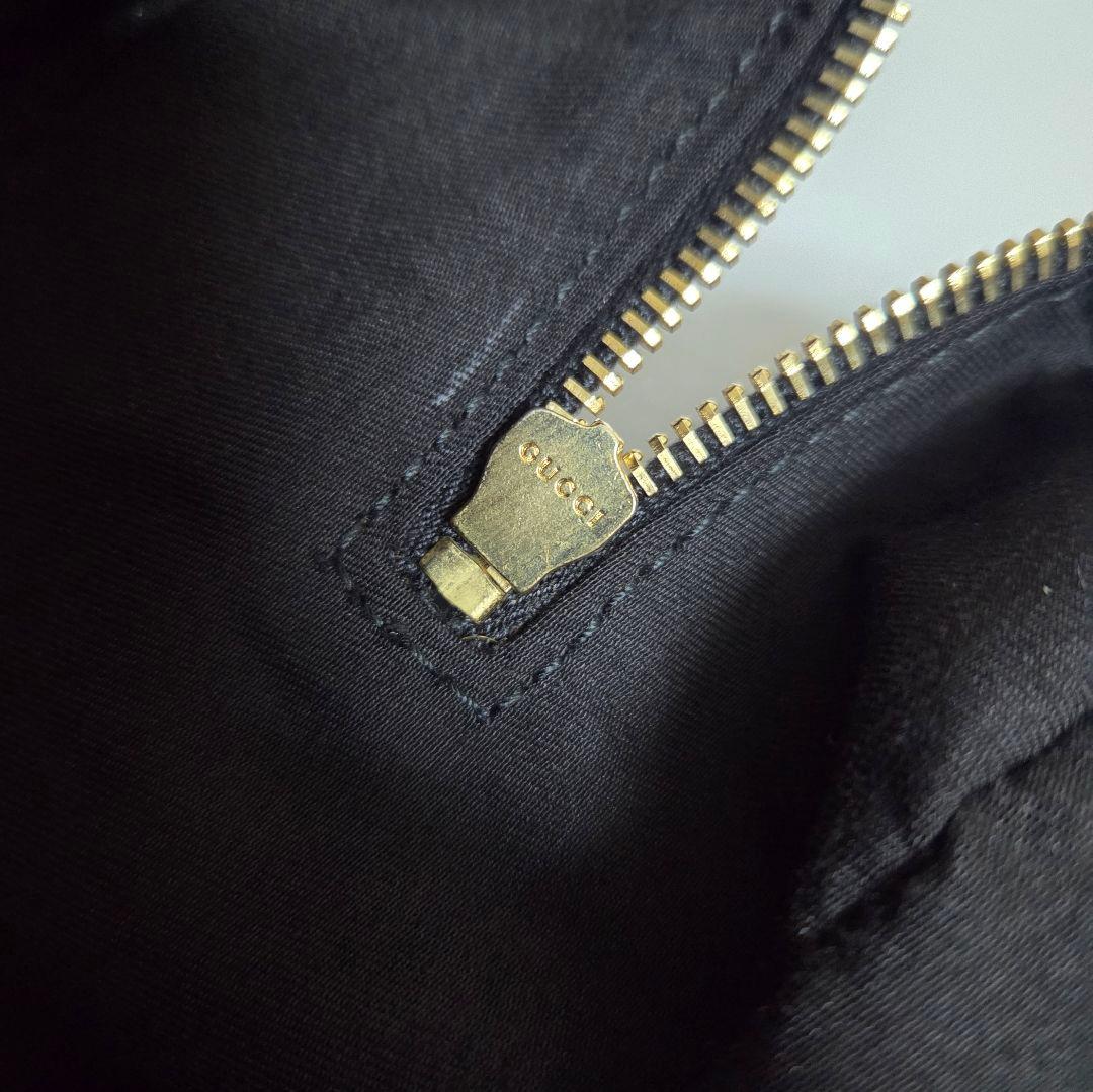 GUCCI GGキャンバス チャーミー ミディアム ボストンバッグ ブラック