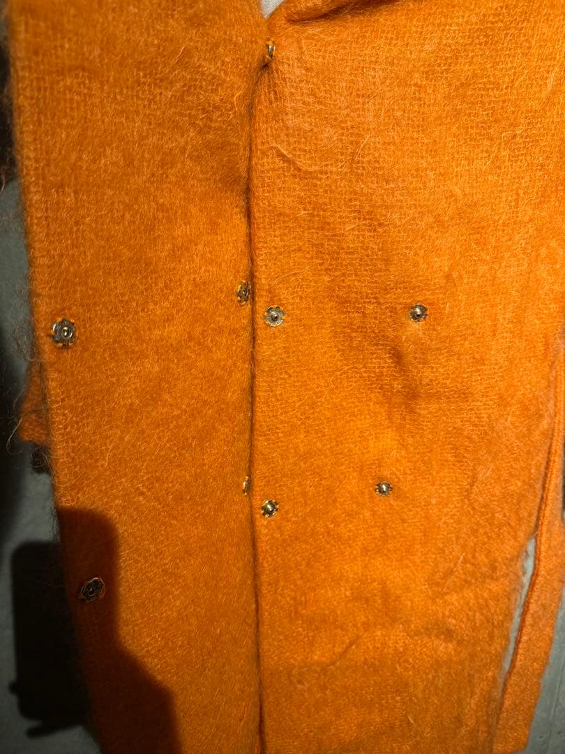 オレンジ ロングコート ベルト付き