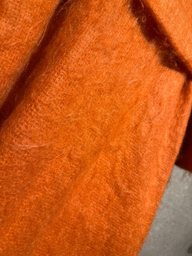 オレンジ ロングコート ベルト付き