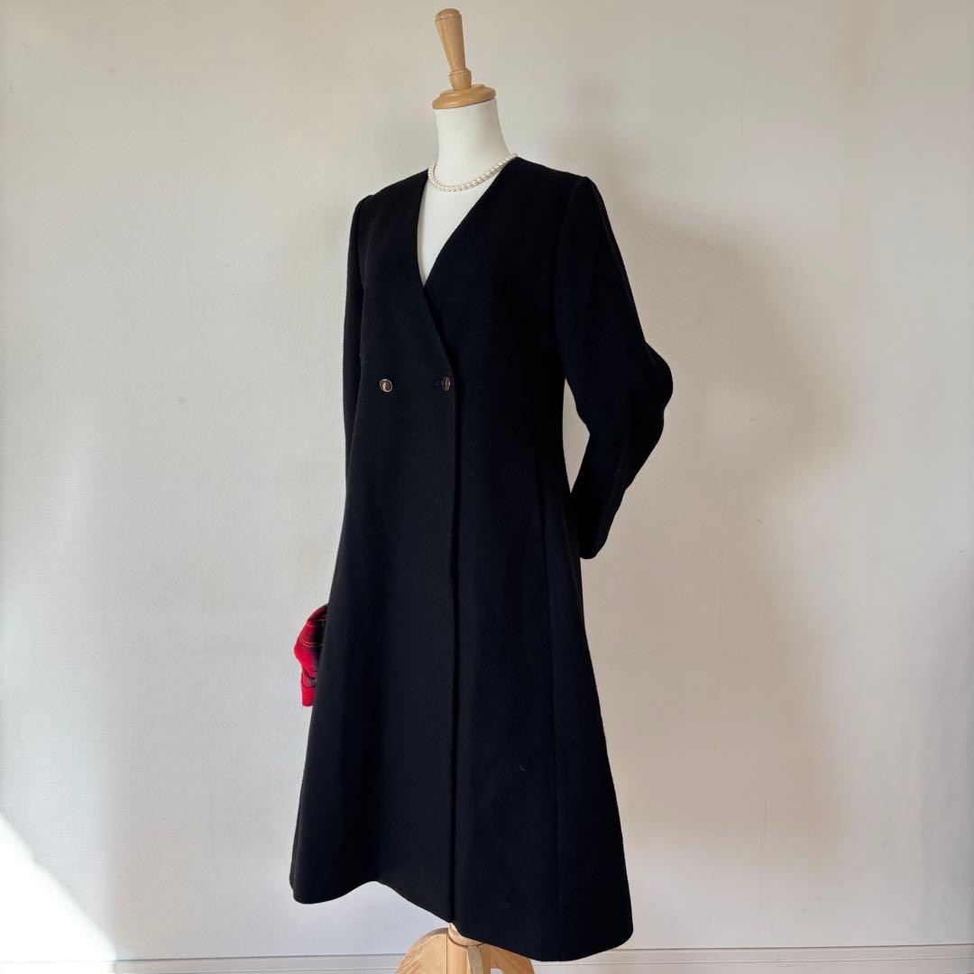 【極美品】IENA LA BOUCLE モッサーVネック フレアコート　ウール