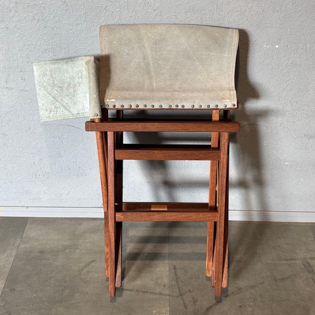 ディレクターチェア　革張り　グレー　オーストラリア