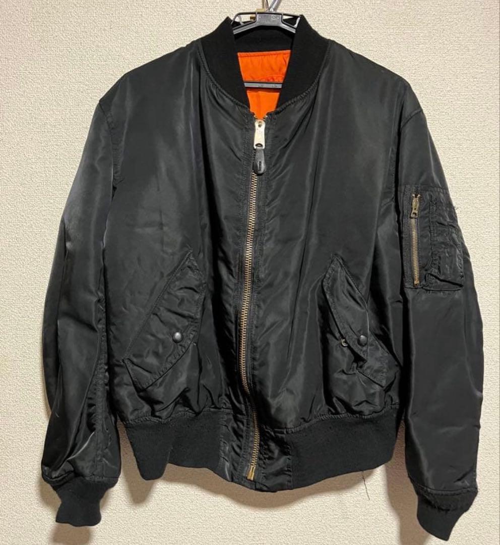 MA-1スタイル リバーシブル　ブラック　オレンジ　ジャケット