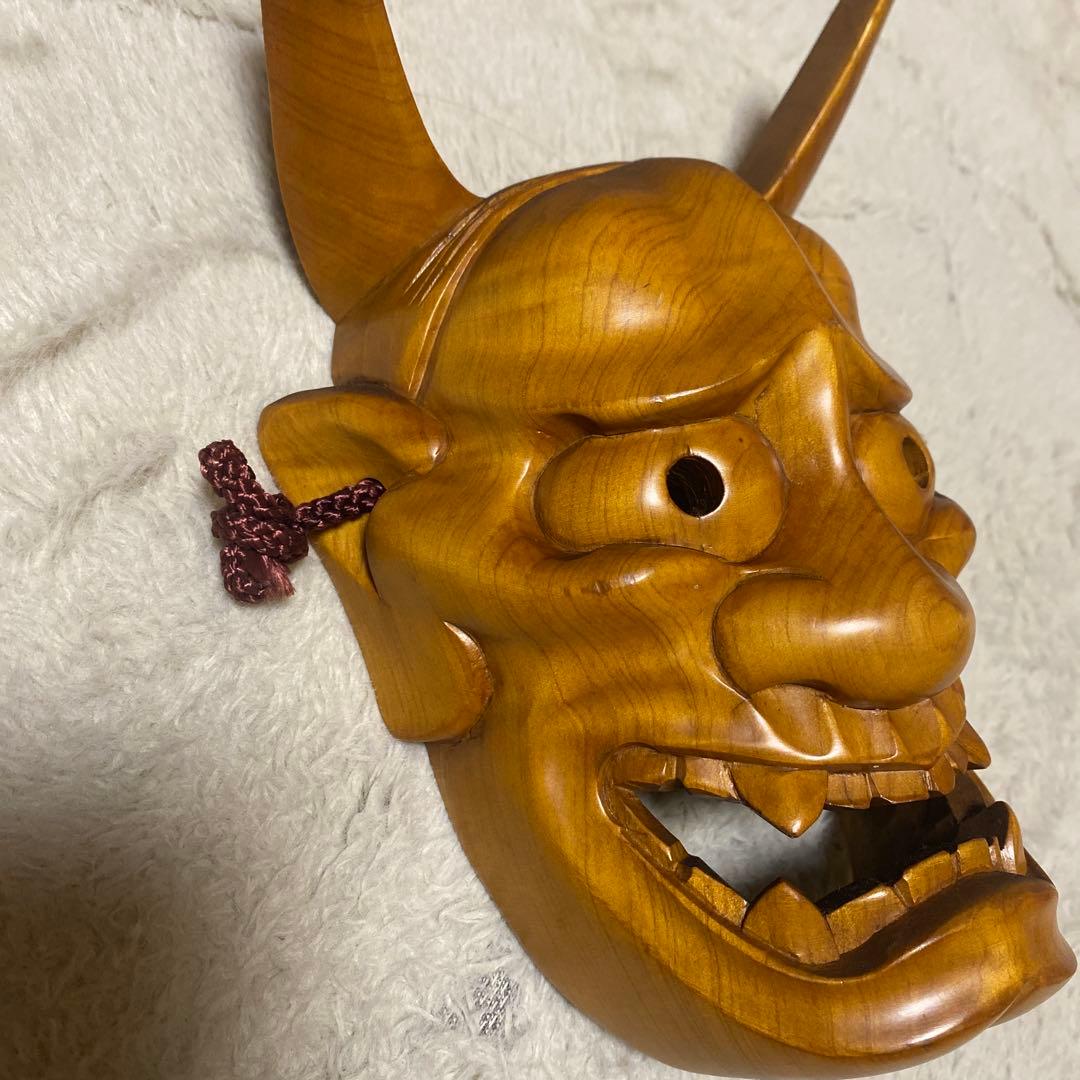 木彫り般若 能面 お面