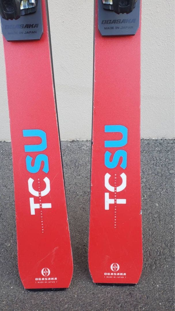 オガサカ　OGASAKA TCSU スキー 赤 プレート　ビンディング付
