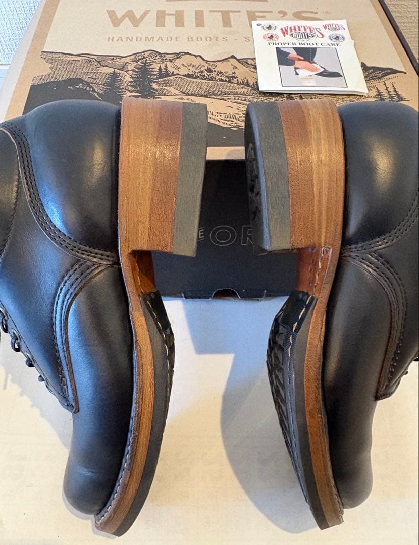WHITES ブラックレザーシューズ　サイズ6.5 E