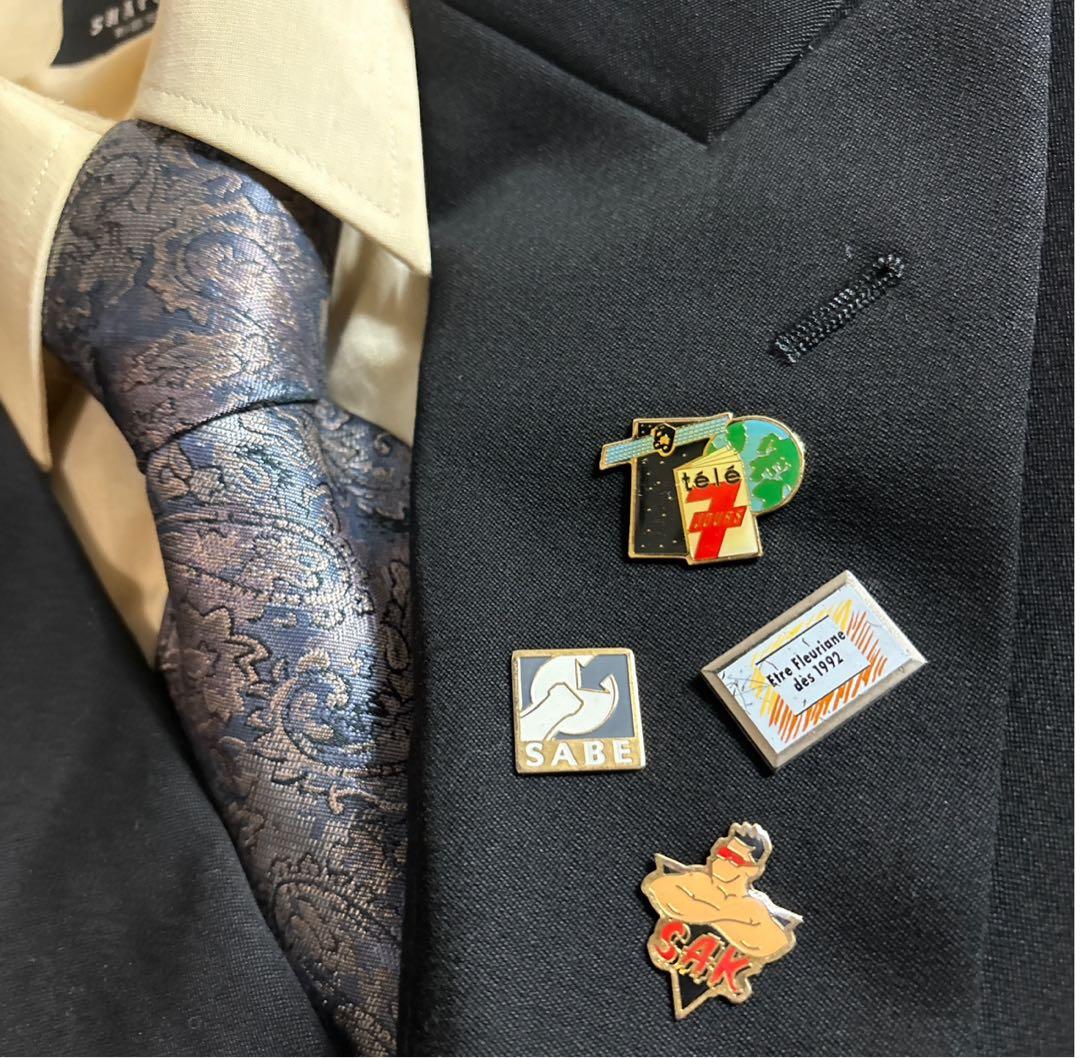 90s vintage レトロセットアップ スーツ ピンズ No.101