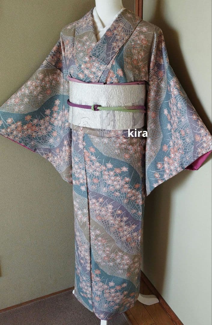 未着用洗える水仙柄小紋