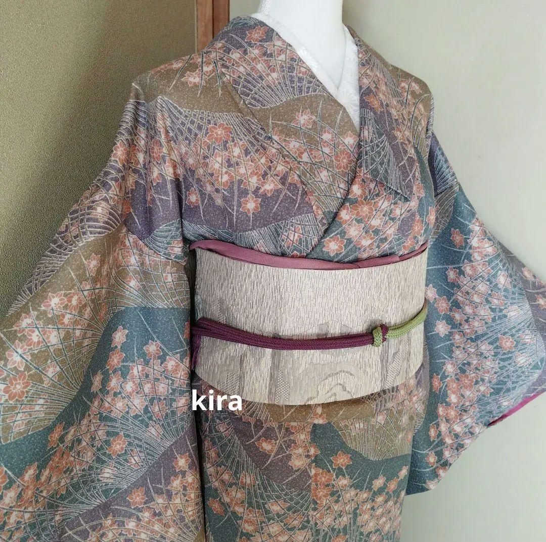 未着用洗える水仙柄小紋