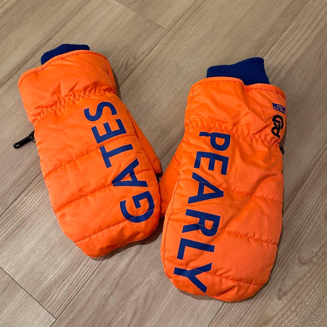 新品】パーリーゲイツ ミトン ネオンオレンジ　unisex 防寒対策