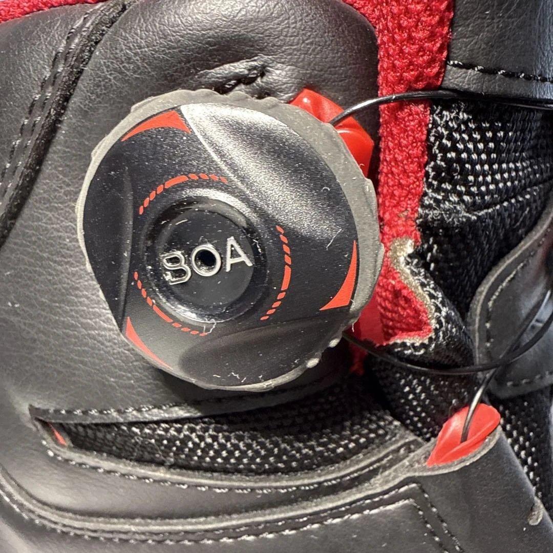 【無】TAICHI バイクシューズ ブラック/レッド27.0センチ