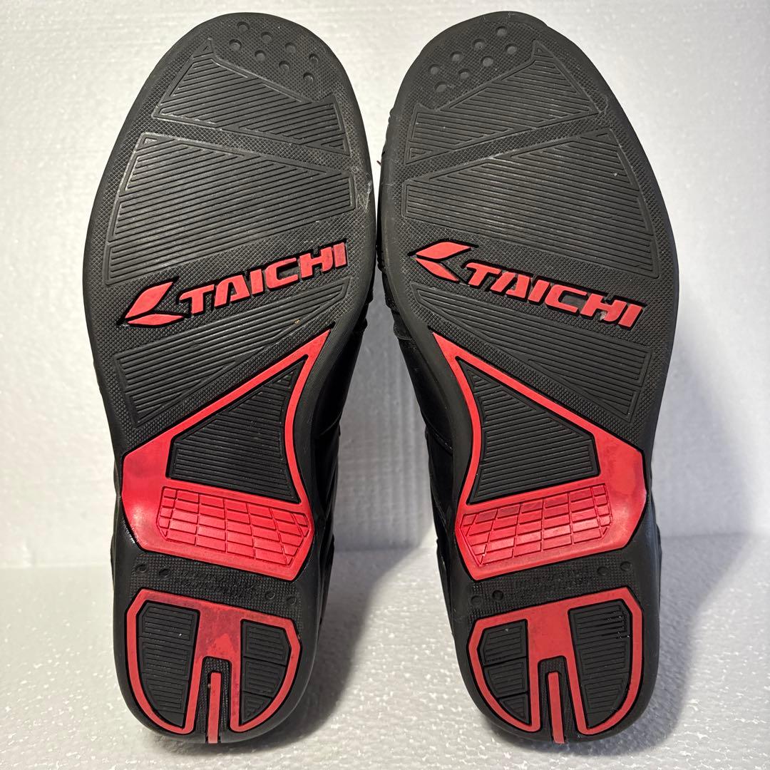 【無】TAICHI バイクシューズ ブラック/レッド27.0センチ