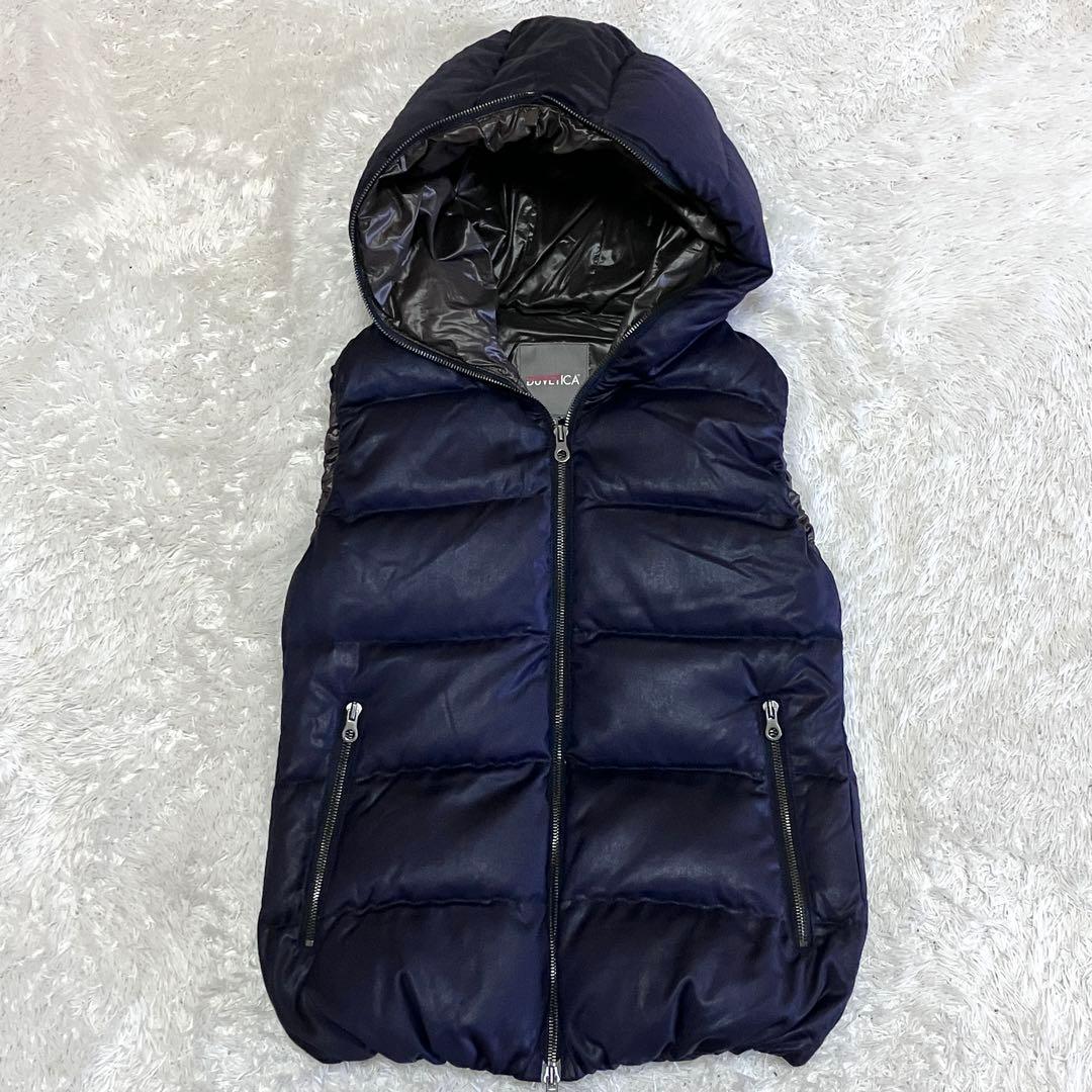 極美品 デュベティカ 別注 ダウン ベスト カシミヤ FEBEDUE ネイビー