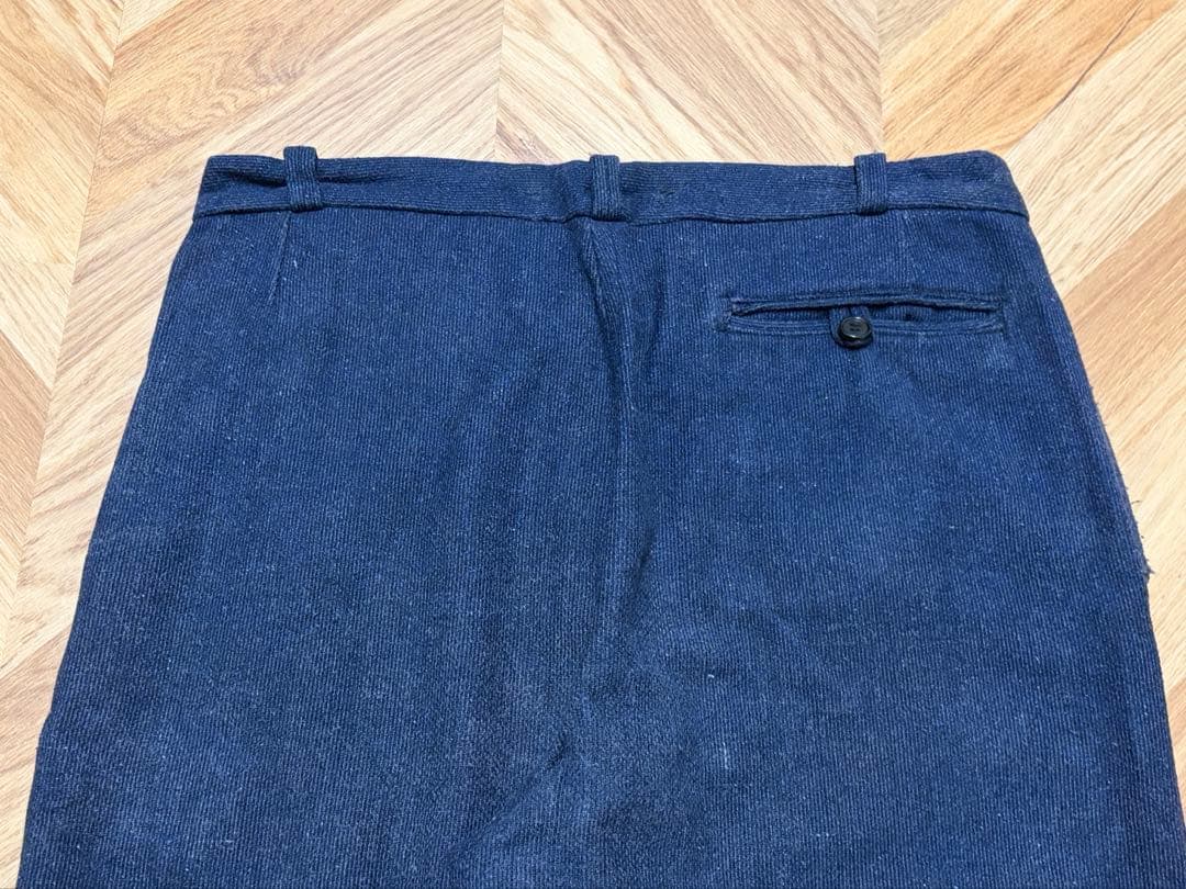 40s〜50s フレンチ インディゴ ウール ツータック スラックス フランス