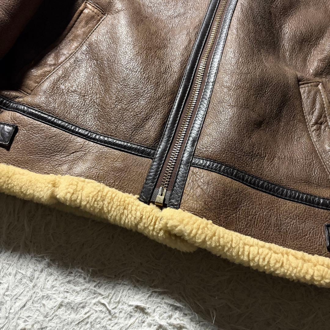 【雰囲気抜群】VINTAGE B-3 羊革　ムートン　ブラウン　韓国製　M