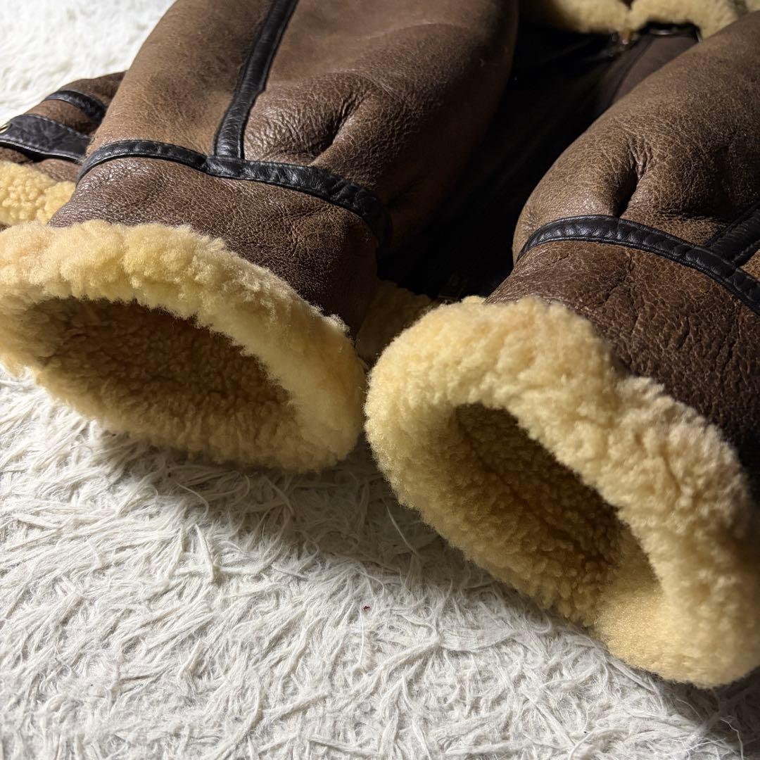 【雰囲気抜群】VINTAGE B-3 羊革　ムートン　ブラウン　韓国製　M