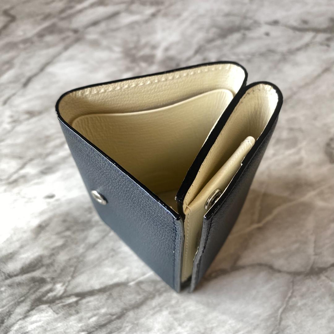 三つ折り財布 ラルコバレーノ 本革 レザー ネイビー ウォレット 新品 2419