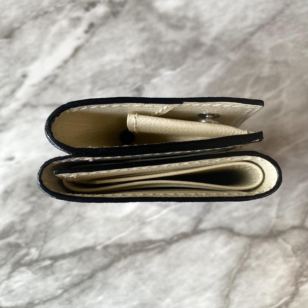 三つ折り財布 ラルコバレーノ 本革 レザー ネイビー ウォレット 新品 2419