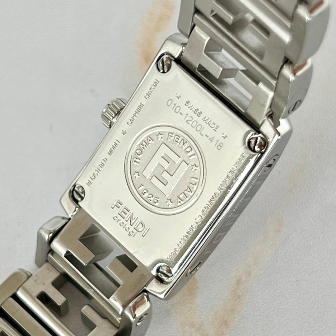 【稼働品】FENDI 1200L FFロゴ ダイヤ4P ピンクシェル 腕時計