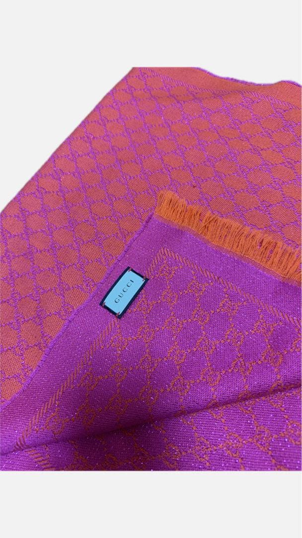 レア‼️今だけ値下げ‼️GUCCI ピンクオレンジ マフラー ほぼ未使用