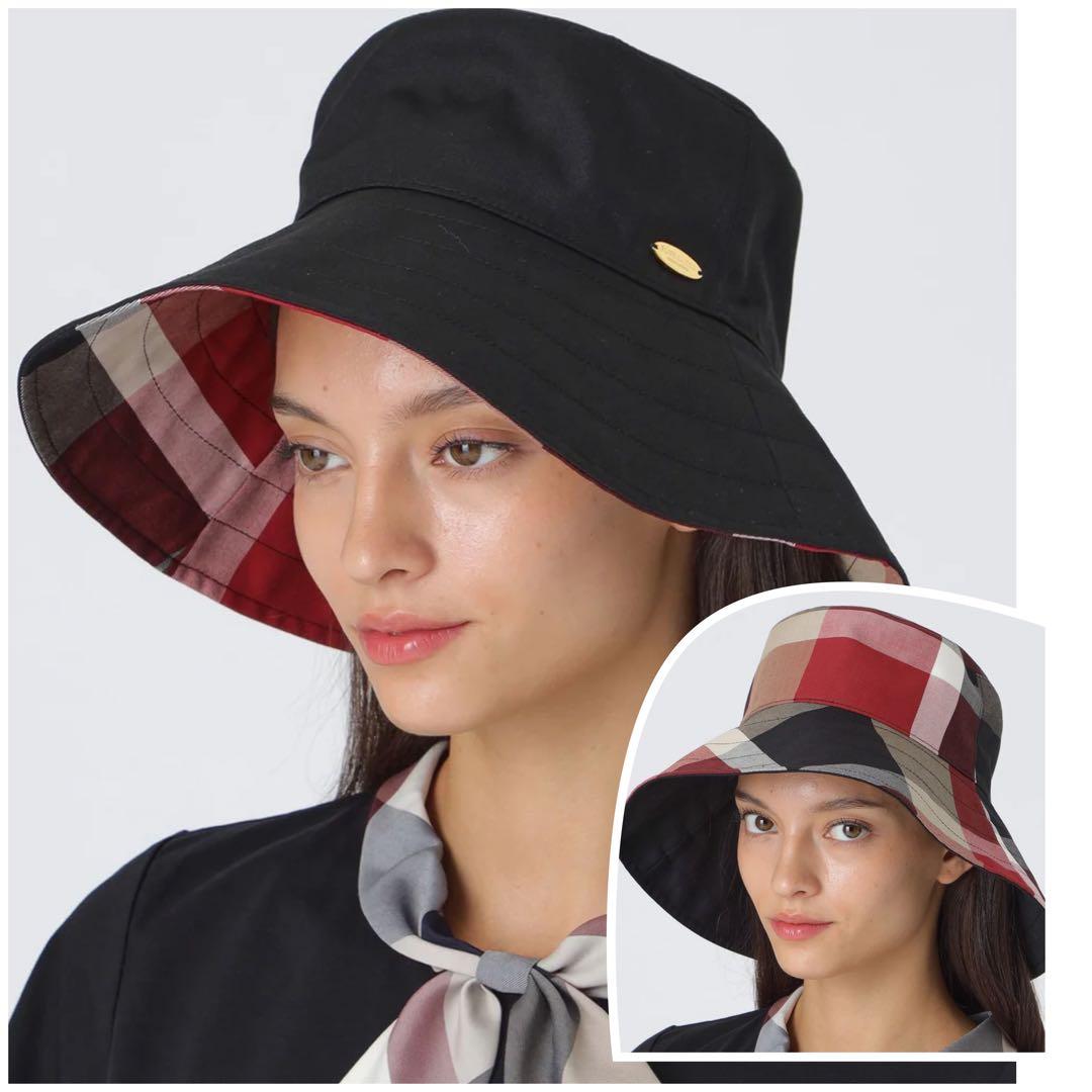 【新品】ブルーレーベル　リバーシブル　 ツバ広バケットハット　日本製