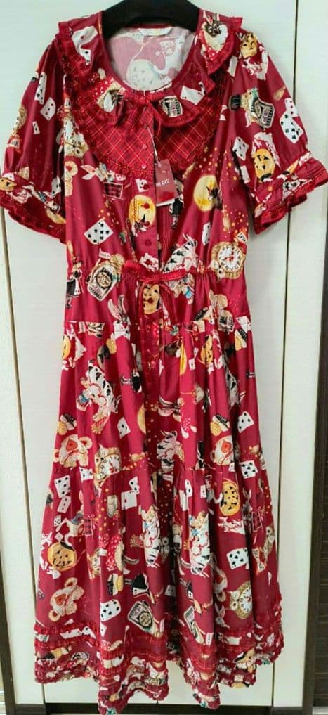 ハロウィーンワンダーランドプリントワンピース☆ピンクハウス☆赤