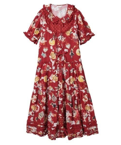 ハロウィーンワンダーランドプリントワンピース☆ピンクハウス☆赤