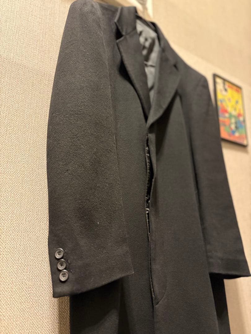 超激レア！ウールスーパーロングコート黒着丈115超美品ヴィンテージ