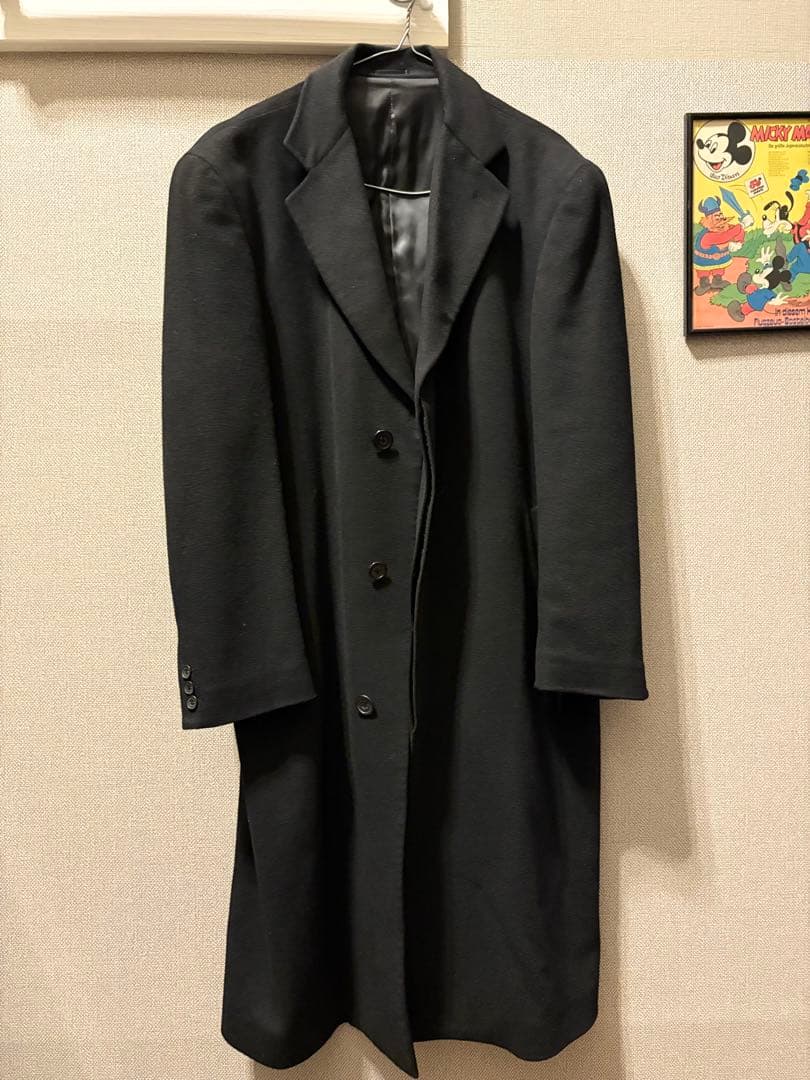 超激レア！ウールスーパーロングコート黒着丈115超美品ヴィンテージ