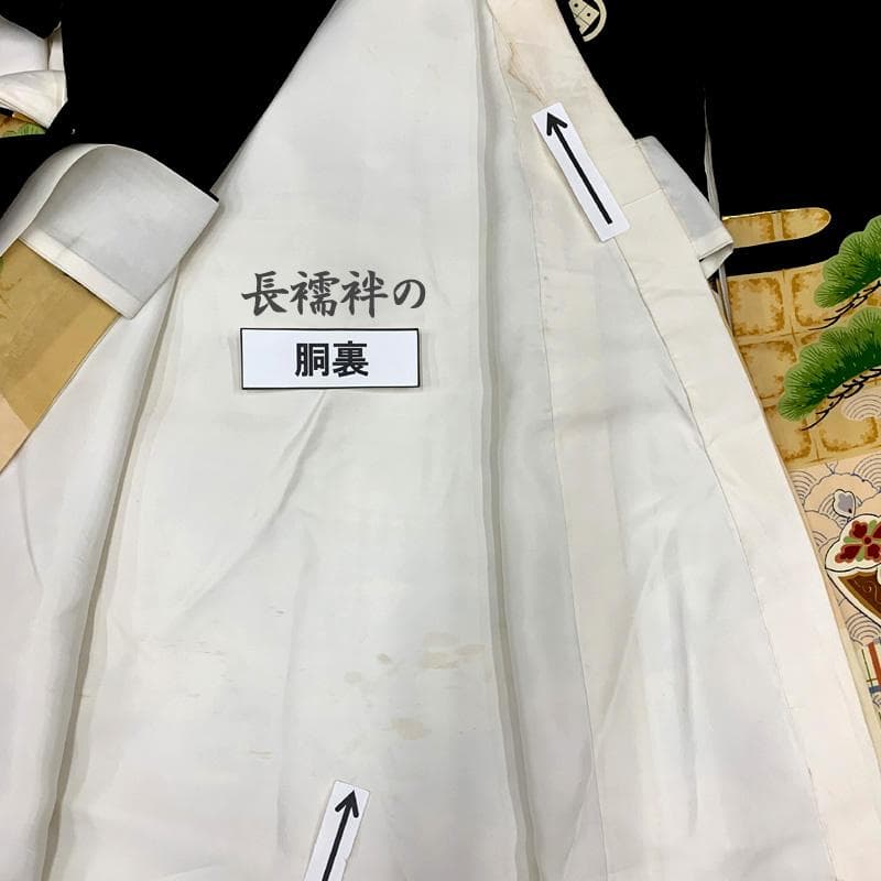 507ay38□お宮参り セミアンティーク 男児 祝い着 掛け着 長襦袢付□美品