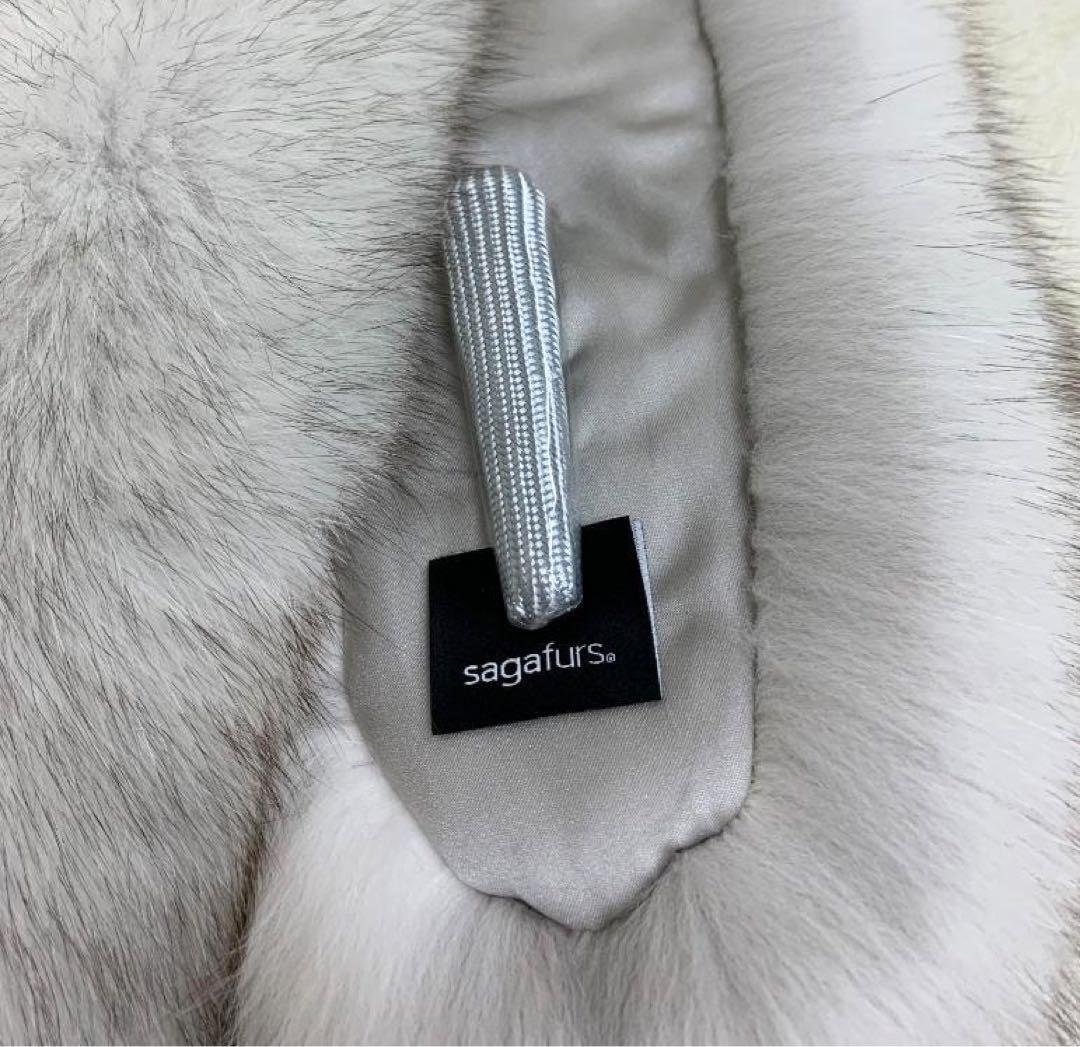 【成人式にもおすすめ】【新品 大判ファーマフラー】サガフォックス【ホワイト】