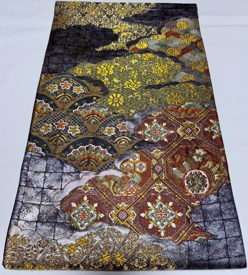 高級 袋帯 正絹 六通柄 唐織 フォーマル 訪問着 色無地 留袖 約50万円