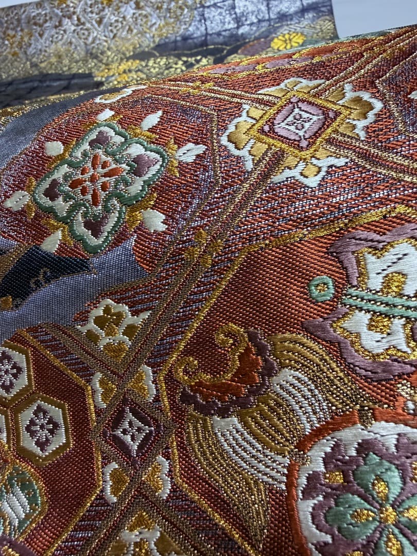 高級 袋帯 正絹 六通柄 唐織 フォーマル 訪問着 色無地 留袖 約50万円