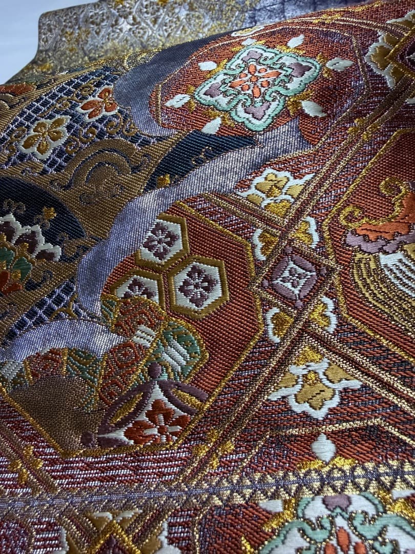 高級 袋帯 正絹 六通柄 唐織 フォーマル 訪問着 色無地 留袖 約50万円