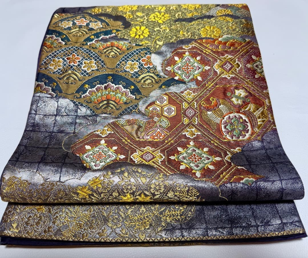 高級 袋帯 正絹 六通柄 唐織 フォーマル 訪問着 色無地 留袖 約50万円