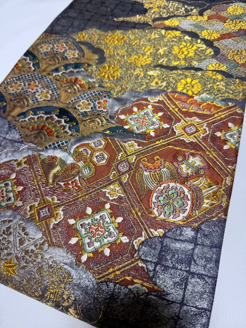 高級 袋帯 正絹 六通柄 唐織 フォーマル 訪問着 色無地 留袖 約50万円