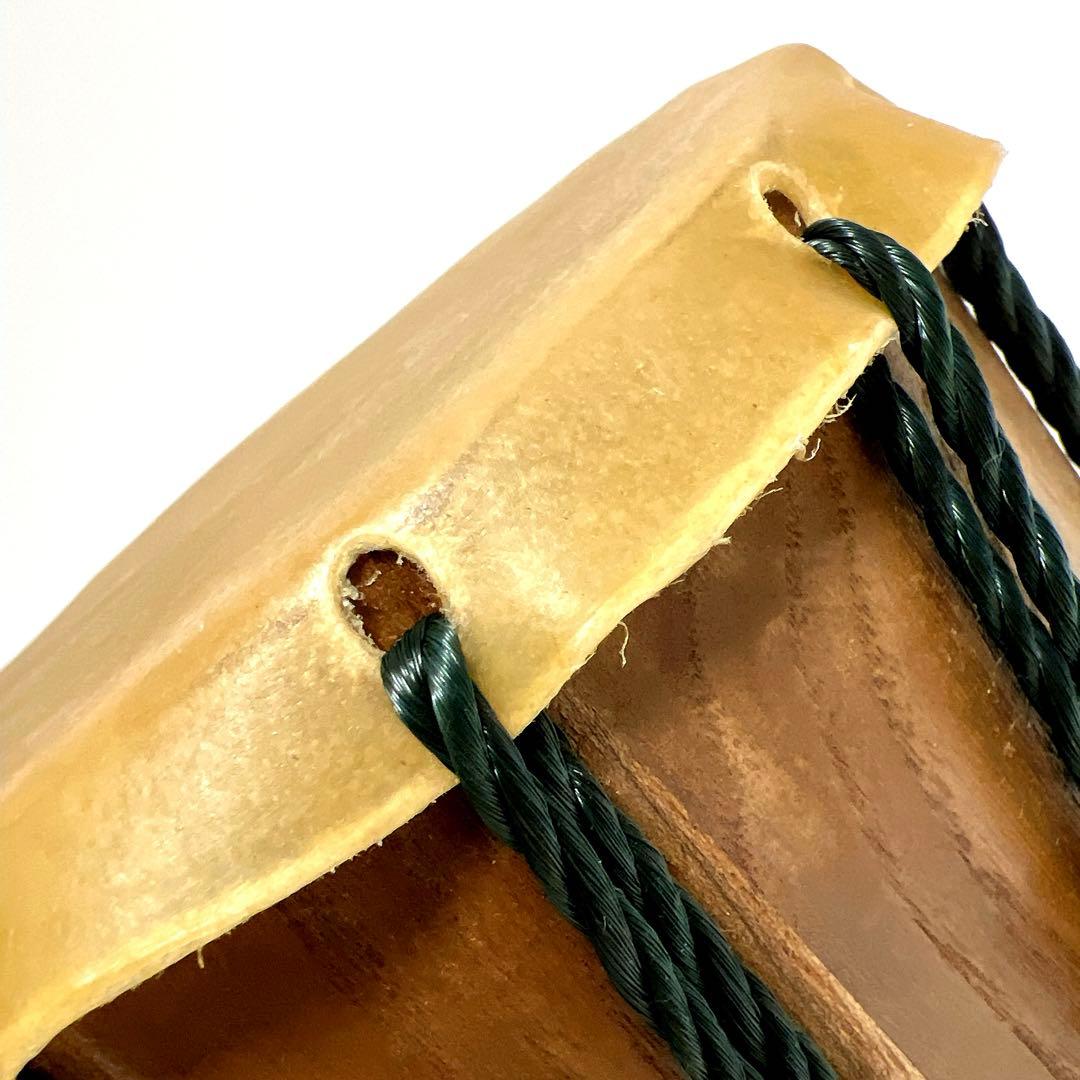 『桶胴太鼓』　和太鼓 20cm x 16cm 打楽器　祭り　締め太鼓　皮革　本革