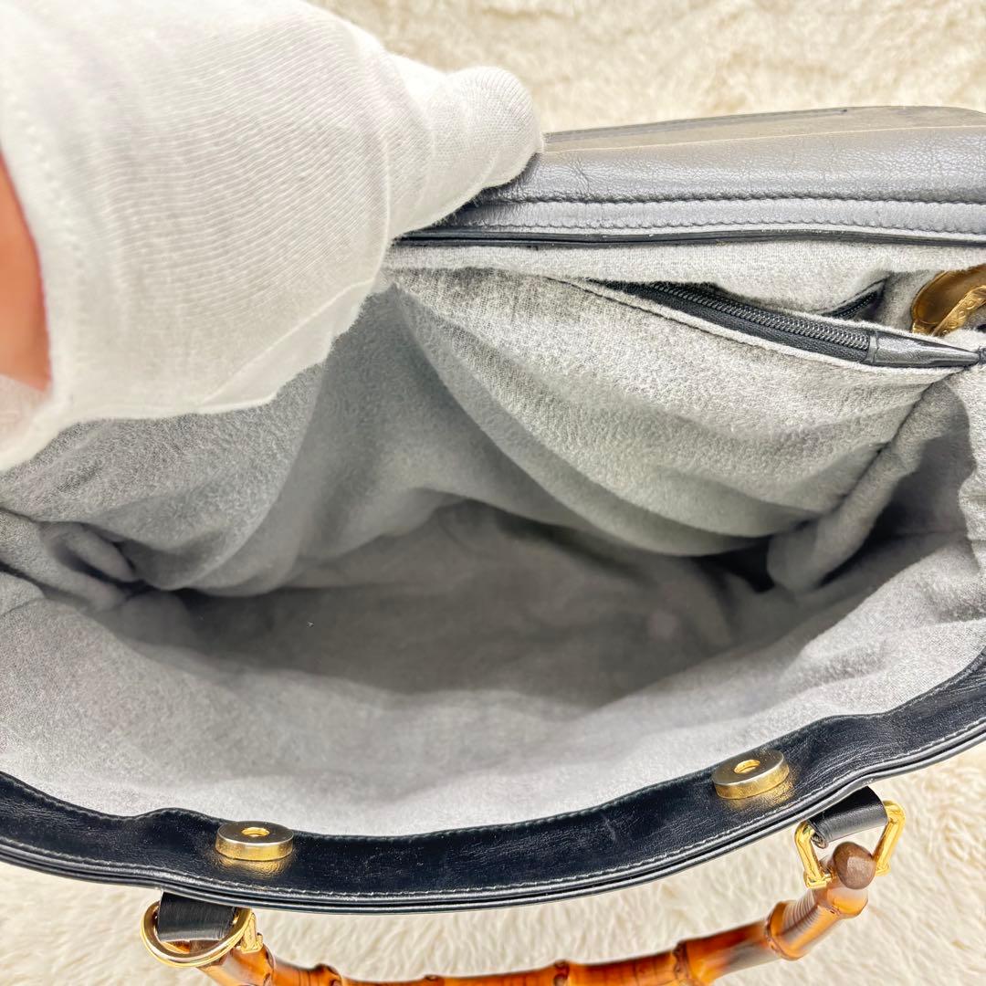 ✨美品✨GUCCI ハンドバック レザー 黒 ビジネスバック バンブー