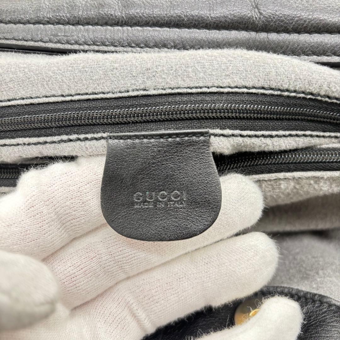 ✨美品✨GUCCI ハンドバック レザー 黒 ビジネスバック バンブー