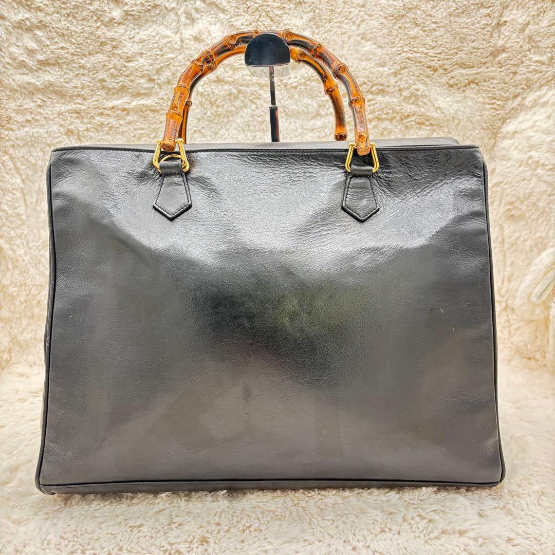 ✨美品✨GUCCI ハンドバック レザー 黒 ビジネスバック バンブー